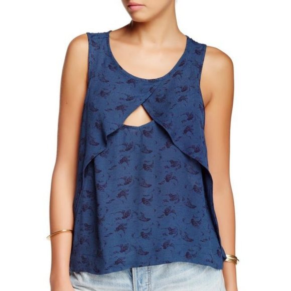 Free People Tops - Free People Look Through Crinkle Keyhole Tank  Top